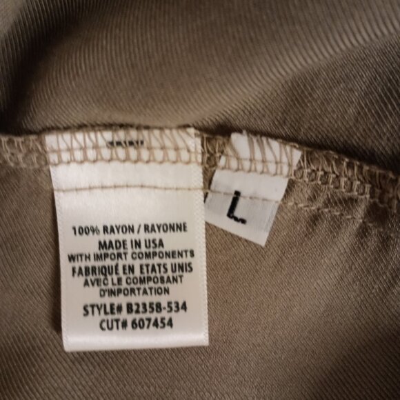 Bella Dahl Women’s Olive Green Off-the-Shoulder High-Low Top Size L Large NWT - Picture 8 of 16